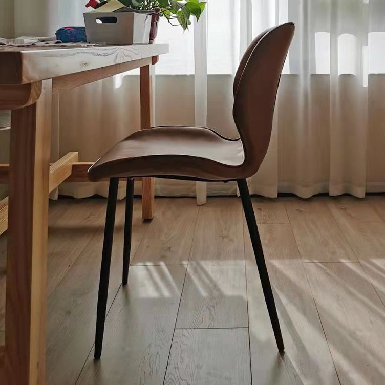 Contemporary Armless Solid Back Chair for Home Leather Dining Side Chairs Clearhalo 'Dining Chairs' 'Dining Tables & Seating' 'dining_chair' 'furn' 'furn_dining_chair' 'Furniture' 'furniture_dining_chair' 'Kitchen & Dining Furniture' 1200x1200_aae7274b-3cd0-4730-912d-50a41589e696