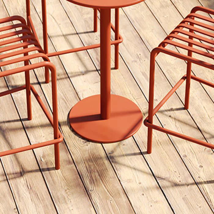 Pedestal Round Bar Dining Table Metal Fixed Pub Table for Outdoor Clearhalo 'Bar Furniture' 'Bar Tables' 'bar_tables' 'furn' 'furn_bar_tables' 'Furniture' 'Kitchen & Dining Furniture' 1200x1200_aae7a22e-5aff-42b2-8c84-d73620ed0e81