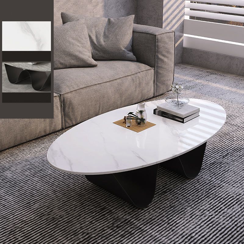 1 Slate Coffee Table Oval Modern Minimalist Coffee Table for Living Room Clearhalo 'Coffee & Accent Tables' 'Coffee Tables' 'coffee_tables' 'furn' 'furn_coffee_tables' 'Furniture' 'Living Room Furniture' 1200x1200_aae80166-d397-45d0-b1da-80be4671eb41