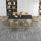 Modern Dining Table Rectangle Stone Top Table with Sled Base Clearhalo ' dining_table' 'Dining Tables & Seating' 'Dining Tables' 'furn' 'furn_dining_table' 'Furniture' 'furniture_dining_table' 'Kitchen & Dining Furniture' 'kitchen&dining_furn' 'kitchen' 'kitchen_dining_table' 1200x1200_aae827b5-9587-4799-b012-95cae96f107e