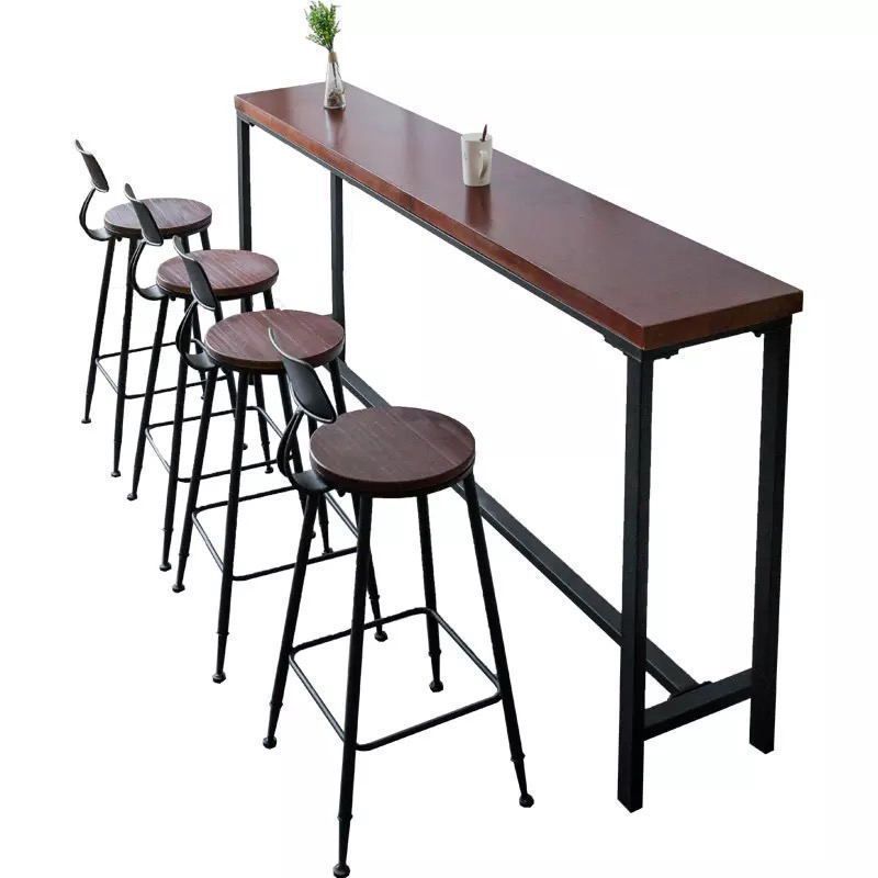 Industrial Style Solid Wood Bar Table Rectangle Bar Height Bar Dining Table Clearhalo 'Bar Furniture' 'Bar Tables' 'bar_tables' 'furn' 'furn_bar_tables' 'Furniture' 'Kitchen & Dining Furniture' 1200x1200_aaed5535-3a7f-47b8-acba-97510e3f9147