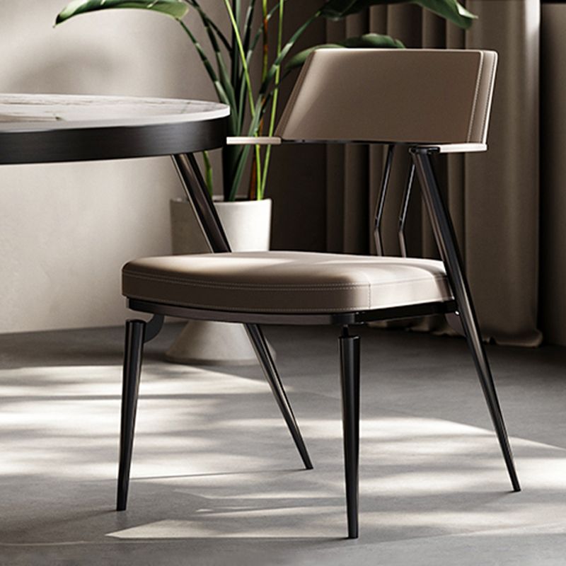 Contemporary Kitchen Dining Arm Chair Metal Legs Upholstered Chair Clearhalo 'Dining Chairs' 'Dining Tables & Seating' 'dining_chair' 'furn' 'furn_dining_chair' 'Furniture' 'Kitchen & Dining Furniture' 1200x1200_aaef3002-145b-47ac-a5b3-120d08276627