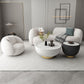 Contemporary Tuxedo Arm Sofa White Tight Back Seating for Living Room