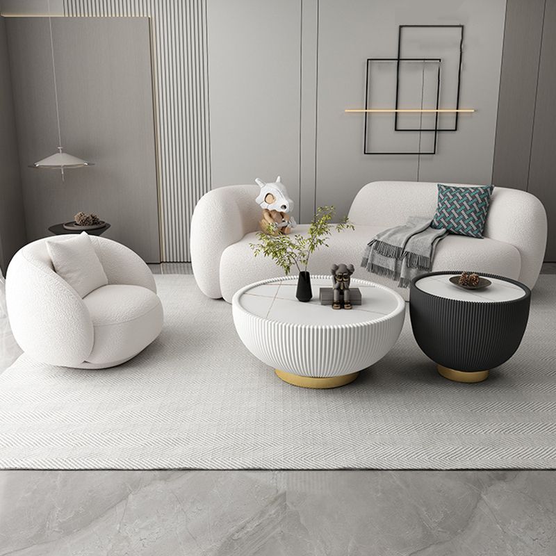 Divano a smoking contemporaneo di divano a sedere posteriori bianco per soggiorno