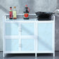 Modern Kitchen White Buffet Sideboard Cabinets Metal Glass Doors Buffet Stand Clearhalo 'buffet_sideboard' 'Buffets & Sideboards' 'furn' 'furn_buffet_sideboard' 'Furniture' 'Kitchen & Dining Furniture' 1200x1200_aaf02fa2-186b-4d12-98ad-d581e7963145