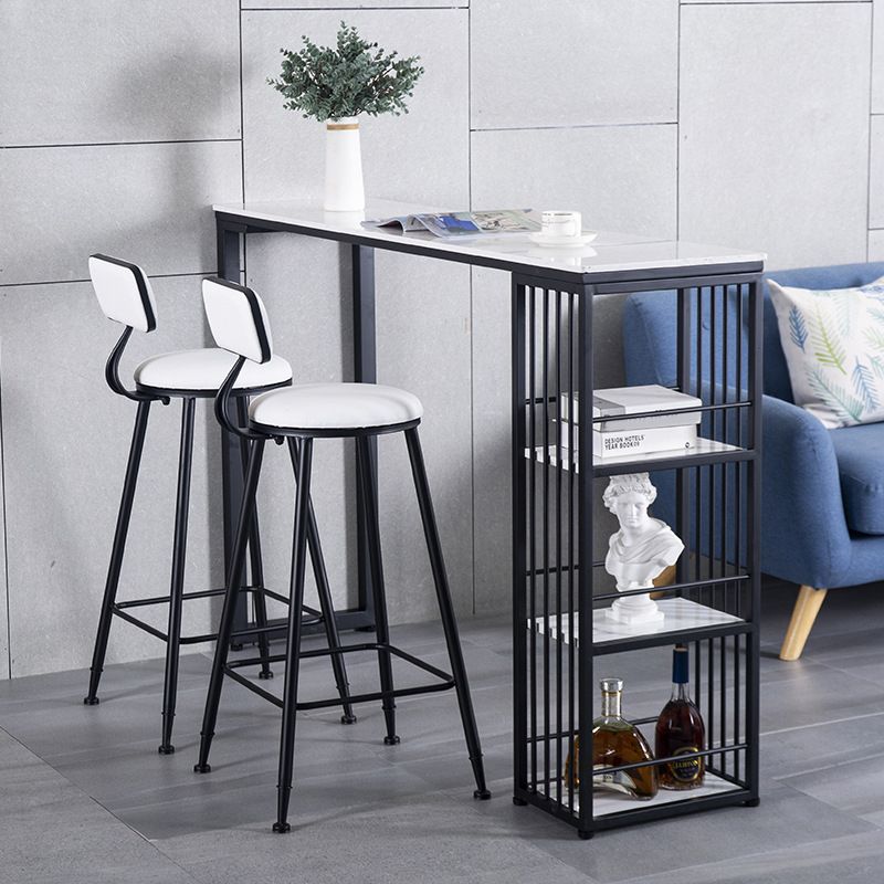 Industrial Style 1/2/3 Pieces Bar Table Set Rectangle Bar Table with Metal Stools Clearhalo 'Bar Furniture' 'furn' 'furn_home_bar_bar_sets' 'Furniture' 'Home Bars & Bar Sets' 'home_bar_bar_sets' 'Kitchen & Dining Furniture' 1200x1200_aaf07462-8982-451b-9179-cab217abe97d