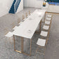 Glam Wood Bar Height Table with Rectangle Table Top Sled Table - 41.3" H Clearhalo 'Bar Furniture' 'Bar Tables' 'bar_tables' 'furn' 'furn_bar_tables' 'Furniture' 'furniture_bar_tables' 'Kitchen & Dining Furniture' 1200x1200_aaf0c543-1d0f-48d7-a9ff-ecf515ebf564