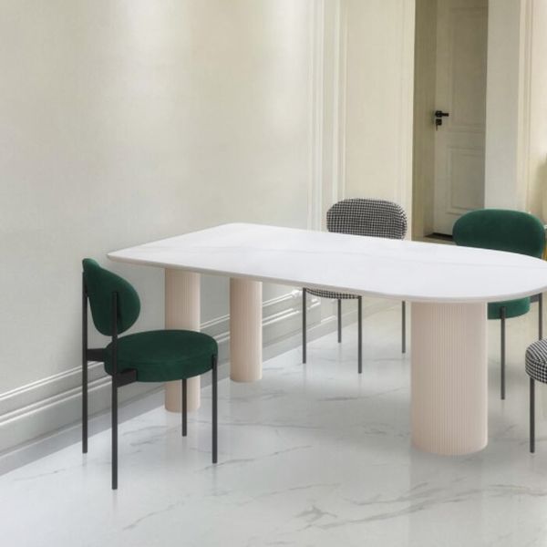 Metal Modern Free Form Dining Table Marble Top Table for Dining Room and Kitchen Clearhalo ' dining_table' 'Dining Tables & Seating' 'Dining Tables' 'furn' 'furn_dining_table' 'Furniture' 'furniture_dining_table' 'Kitchen & Dining Furniture' 'kitchen&dining_furn' 'kitchen' 'kitchen_dining_table' 1200x1200_aaf3dd62-f80f-4113-923f-d5e9012ab7dd