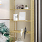 Closed Back Bookshelf Standard Metal Glam Bookcase with Shelves