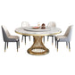 Rotatable Sintered Stone Top Round Table in White Glam Dining Table with Metal Pedestal Clearhalo ' dining_table' 'Dining Tables & Seating' 'Dining Tables' 'furn' 'furn_dining_table' 'Furniture' 'furniture_dining_table' 'Kitchen & Dining Furniture' 'kitchen&dining_furn' 'kitchen' 'kitchen_dining_table' 1200x1200_aaf817e6-d895-474f-a936-bddf5a55f3db