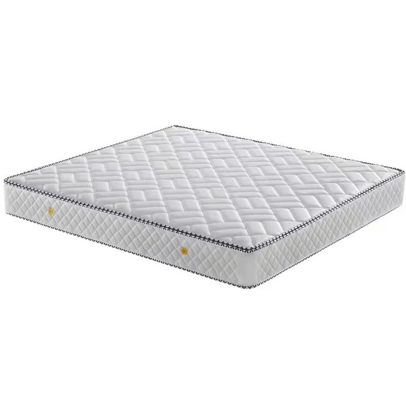 Lit blanc contemporain avec une tête de lit en faux cuir rectangle