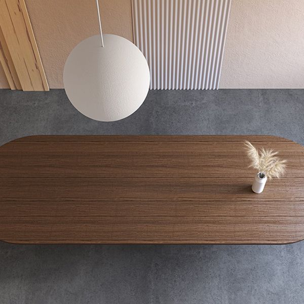 Contemporary Wood Top Oval Dinette Table Metal Base Dining Table for Living Room Clearhalo 'Dining Tables & Seating' 'Dining Tables' 'dining_table' 'furn' 'furn_dining_table' 'Furniture' 'furniture_dining_table' 'Kitchen & Dining Furniture' 'kitchen' 'kitchen_dining_table' 1200x1200_aafa81f0-fbc3-4bfe-8c79-1337a395f0ea