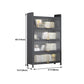 Modern Stainless Steel Bookcase, Grey, Geometric Bookshelf for Any Room with Door