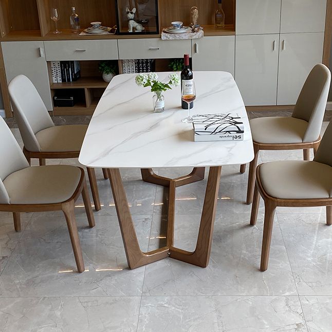 Modern Rectangle Dining Table 4 Legs Standard Height Table without Chair Clearhalo 'Dining Tables & Seating' 'Dining Tables' 'dining_table' 'furn' 'furn_dining_table' 'Furniture' 'Kitchen & Dining Furniture' 1200x1200_aafbf6f3-1072-4679-813f-6531c7c52674