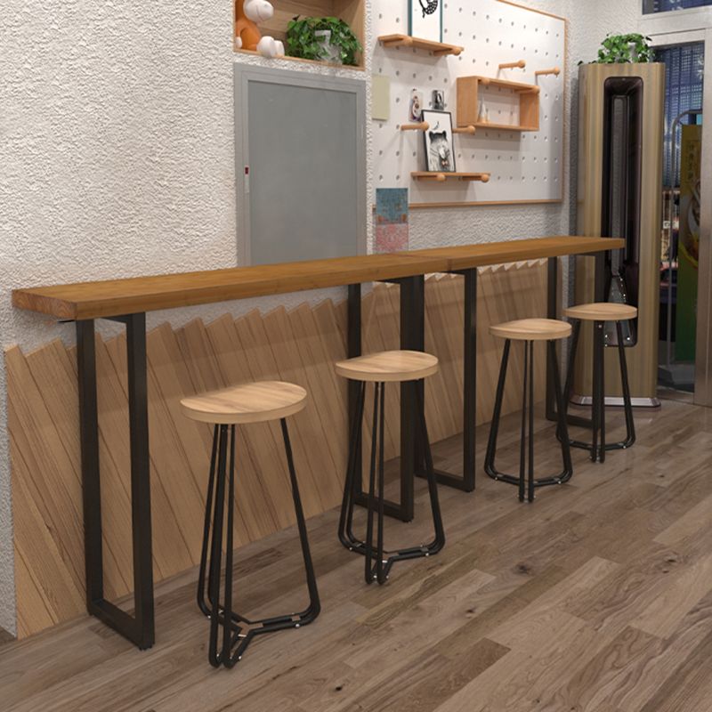 Solid Wood Rectangle Bistro Table with Metal Frame for Living Room Clearhalo 'Bar Furniture' 'Bar Tables' 'bar_tables' 'furn' 'furn_bar_tables' 'Furniture' 'Kitchen & Dining Furniture' 1200x1200_ab009f56-99c8-4251-8208-7cf036cb0f3a