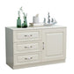 White Modern Accent Chest with Drawers 15.74" Wide Side Cabinet