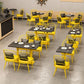 Industrial Style Sintered Stone Dinner Room Kitchen Table Black Top Table with Yellow Frame Clearhalo ' dining_table' 'Dining Tables & Seating' 'Dining Tables' 'furn' 'furn_dining_table' 'Furniture' 'furniture_dining_table' 'Kitchen & Dining Furniture' 'kitchen&dining_furn' 'kitchen' 'kitchen_dining_table' 1200x1200_ab01a7d1-7e44-4ffe-a402-e21152007ed9