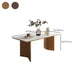 Contemporary Rectangle Table Sintered Stone Table with Wood Legs for Kitchen Clearhalo 'Dining Tables & Seating' 'Dining Tables' 'dining_table' 'furn' 'furn_dining_table' 'Furniture' 'Kitchen & Dining Furniture' 1200x1200_ab053c21-1bce-49db-a9b1-d3f117e50432