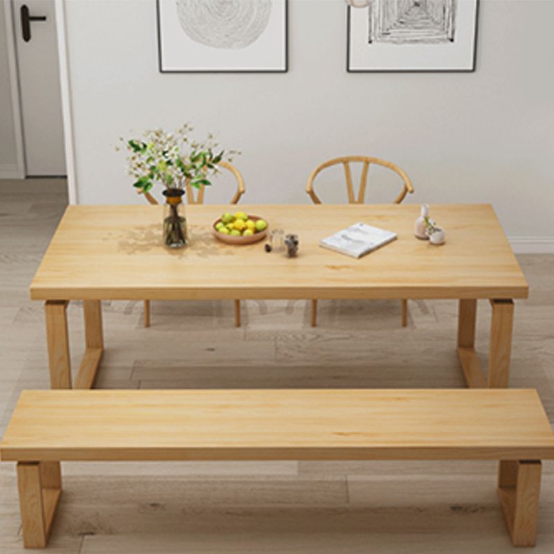 Rectangle Double Pedestal Dining Table Modern Pine Wood Table for Kitchen Dining Room Clearhalo 'Dining Tables & Seating' 'Dining Tables' 'dining_table' 'furn' 'furn_dining_table' 'Furniture' 'Kitchen & Dining Furniture' 1200x1200_ab059c79-3de3-4d69-8384-cd74bf32d66f