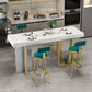 Glam Counter Height Pub Set 1/5 Pcs Faux Marble Bar Table and Adjustable Height Stools