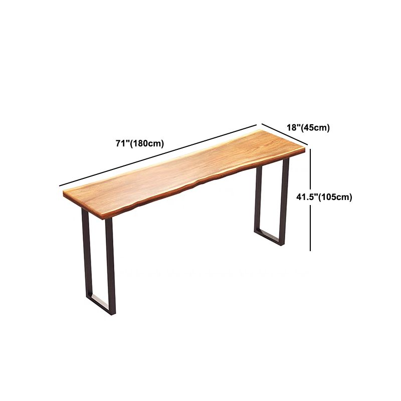 Tavolo da bar per top in legno di pino industriale tavolo da pub rettangolo con doppio piedistallo in nero