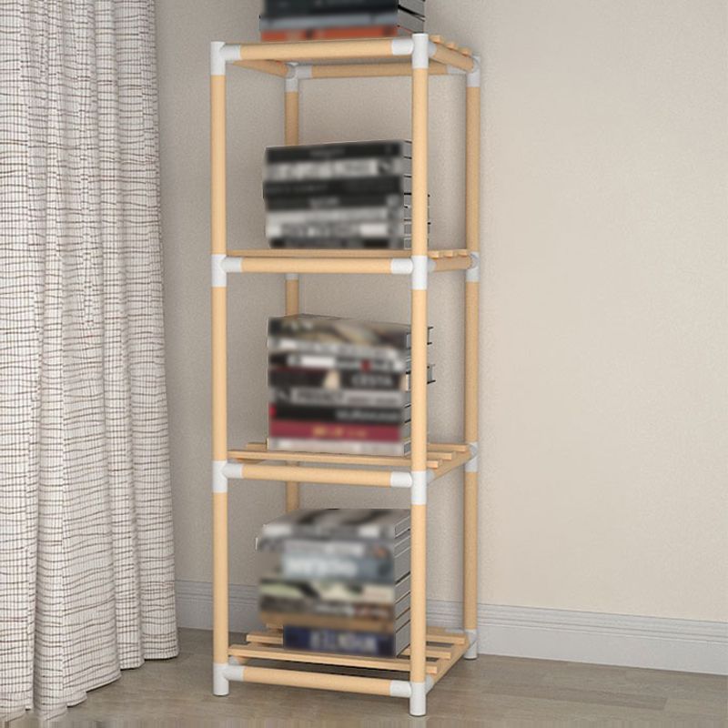 Contemporary Style Bookshelf Open Back Solid Wood in Natural Book Shelf Clearhalo 'Bookcases' 'Furniture' 'furniture_bookcases' 'kitchen' 'kitchen_bookcases' 'Living Room Furniture' 'Office Furniture' 1200x1200_ab0ae542-d793-4f65-9e93-9c2c8635f999