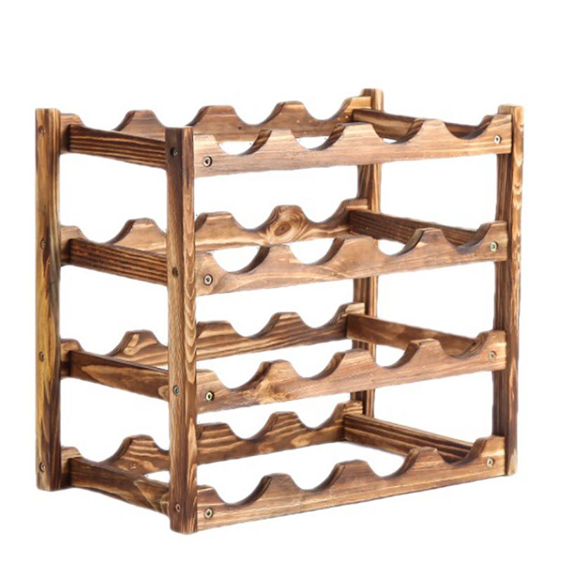 Modern Countertop Wine Bottle Holder Pine Bottle Wine Rack with Shelf Clearhalo 'furn' 'furn_wine_racks' 'Furniture' 'Kitchen & Dining Furniture' 'Wine Racks' 'wine_racks' 1200x1200_ab0aee24-8946-438d-aee6-d25d2629cd04