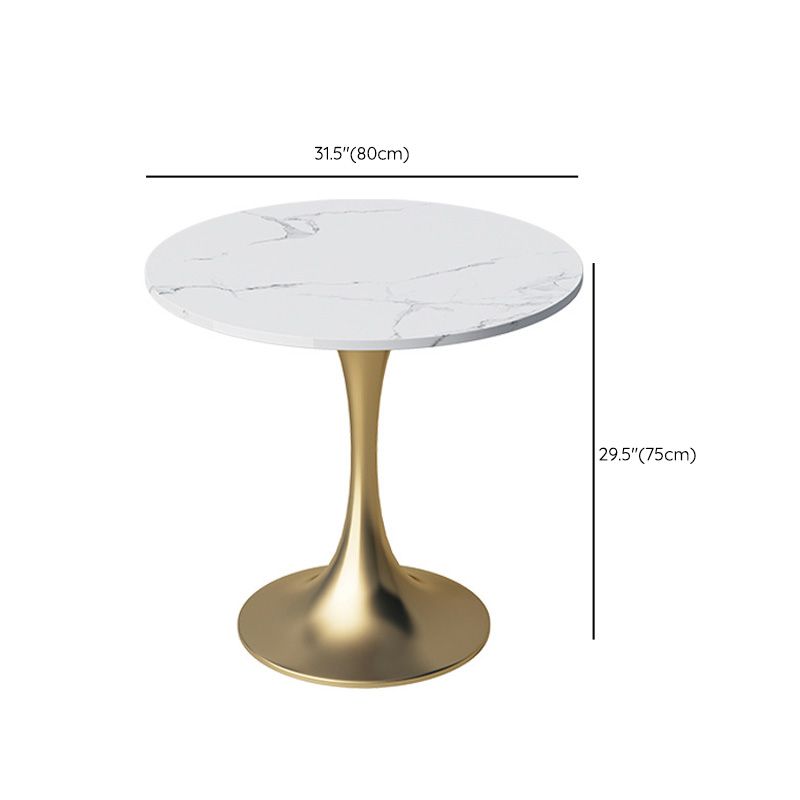 White Stone Table for Home Traditional Luxury Round Dining Table
