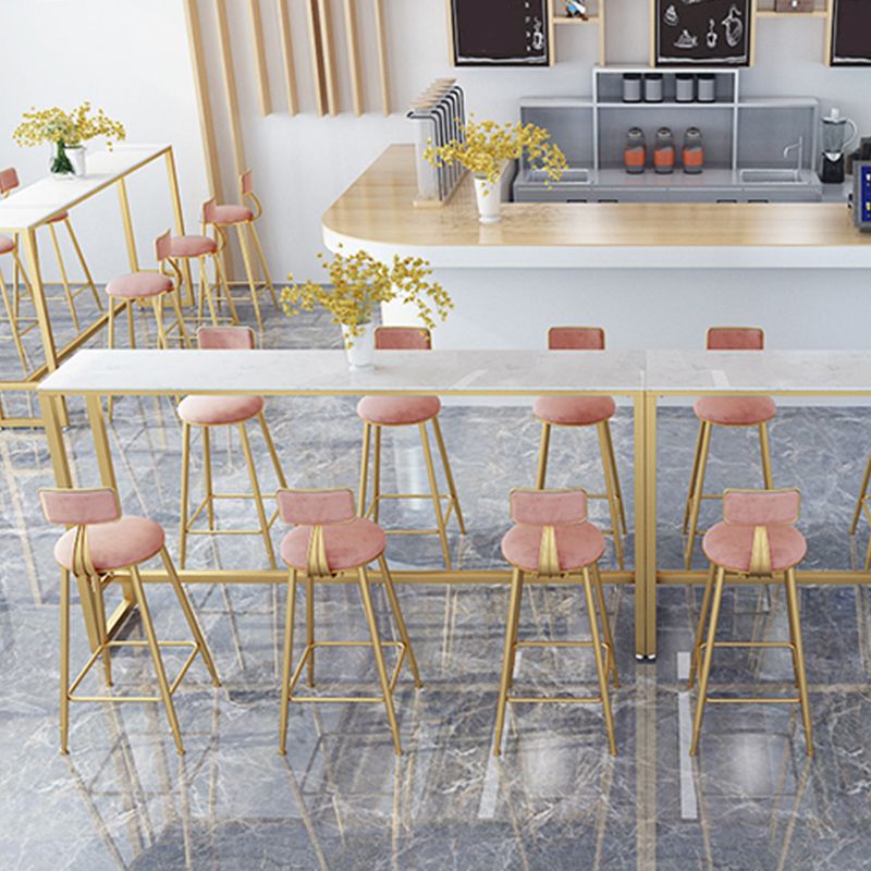 Glam Style Counter Stool Upholstered Low Back Bar Stool with Gold Frame Clearhalo 'Bar Furniture' 'Bar Stools' 'bar_stools' 'furn' 'furn_bar_stools' 'Furniture' 'Kitchen & Dining Furniture' 1200x1200_ab0d6e73-a8bf-4e72-aaaf-630af7d5e8f9