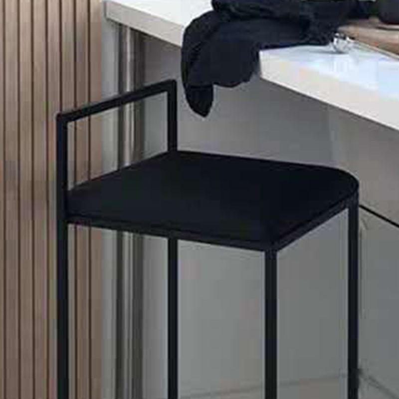 Contemporary Metal Barstool Fabric Upholstered Counter Stool with Metal Base