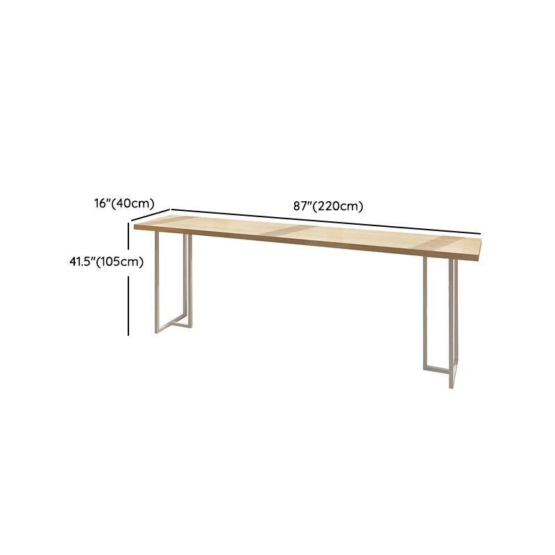 Modern Bistro Bar Table Rectangle Wood Double Pedestal Bar Table Clearhalo 'Bar Furniture' 'Bar Tables' 'bar_tables' 'furn' 'furn_bar_tables' 'Furniture' 'Kitchen & Dining Furniture' 1200x1200_ab0ddd48-d477-4cb1-9fd3-ae8fe4b7e429