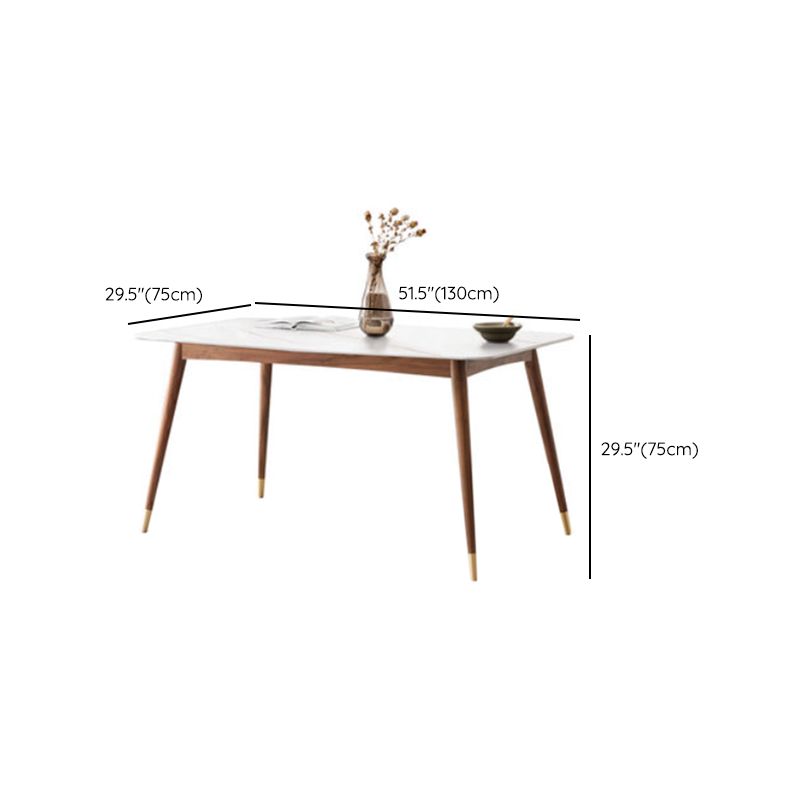 Mobili moderni di altezza standard Tavolo da pranzo a 4 gambe in legno massello da 5/7 pezzi con sedia