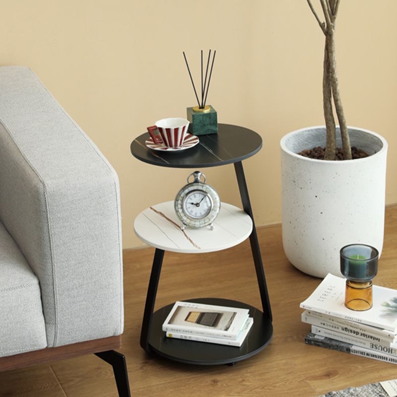 Modern de la mesa redonda de la esquina redonda de 3 niveles con almacenamiento