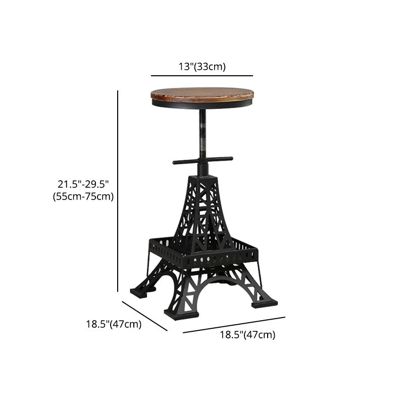 Industrial Black Iron Counter Stools Backless Indoor Bar Stool with Round Seat Clearhalo 'Bar Furniture' 'Bar Stools' 'bar_stools' 'furniture_bar_stools' 'Kitchen & Dining Furniture' 'kitchen&dining_furn' 'kitchen' 'kitchen_furn' Furniture' 1200x1200_ab1262e2-32c8-4e98-b611-3b3926bffa98