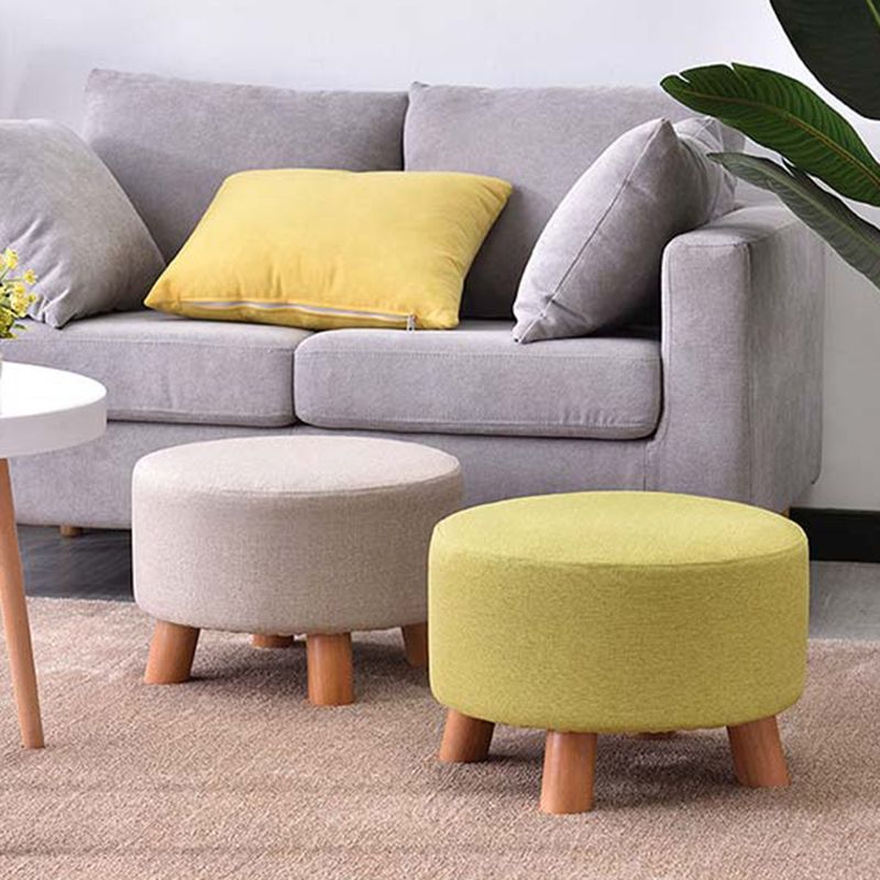 Contemporary Round Ottoman Footrest Plain Cotton Fade Resistant Sherpa Pouf Clearhalo 'furn' 'furn_ottomans_poufs' 'Furniture' 'Living Room Furniture' 'Ottomans & Poufs' 'ottomans_poufs' 1200x1200_ab139921-7722-40d4-9417-acca342d78f6