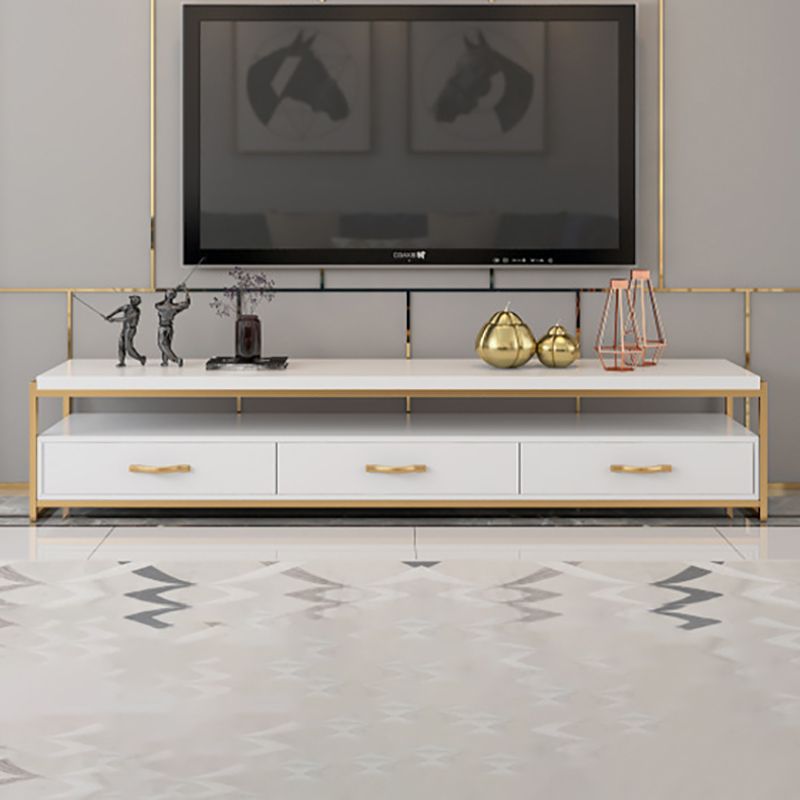 Open Storage Media Console Glam TV Stand Console with Drawers Clearhalo 'furn' 'furn_tv_stands_entertainment_centers' 'Furniture' 'Living Room Furniture' 'TV Stands & Entertainment Centers' 'TV Stands & Media Storage Furniture' 'tv_stands_entertainment_centers' 1200x1200_ab140e50-a435-44bb-8c28-e4422e15a77a
