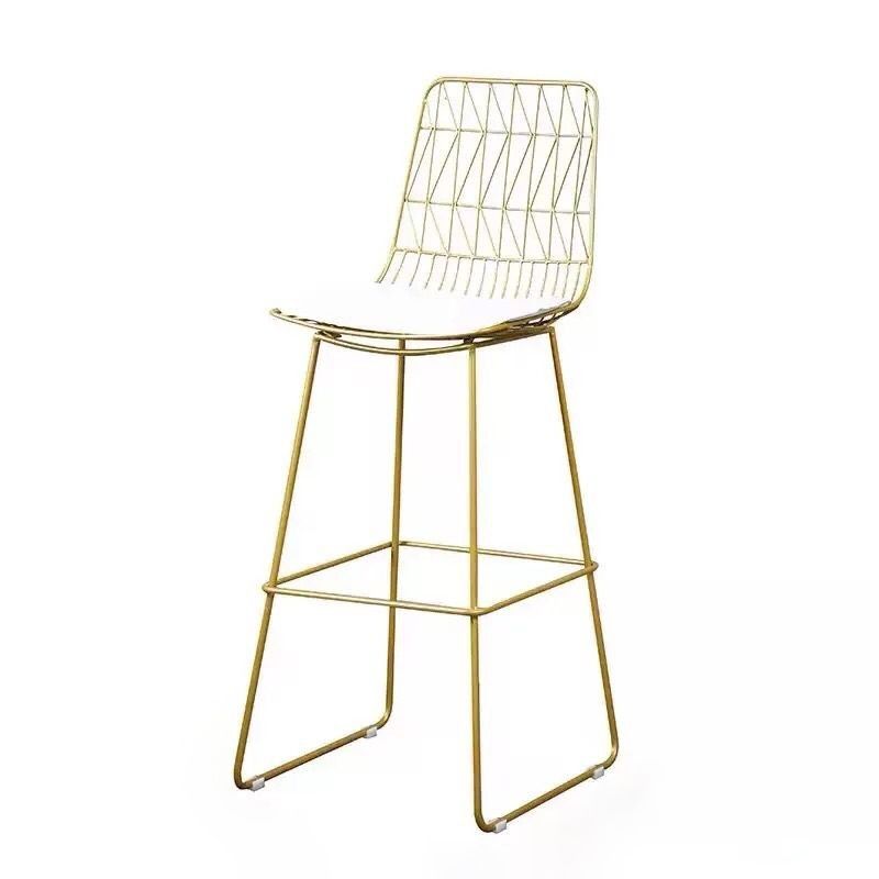 Armloze eetgelegen Glam lage achterste barkrukken met gouden metalen basis