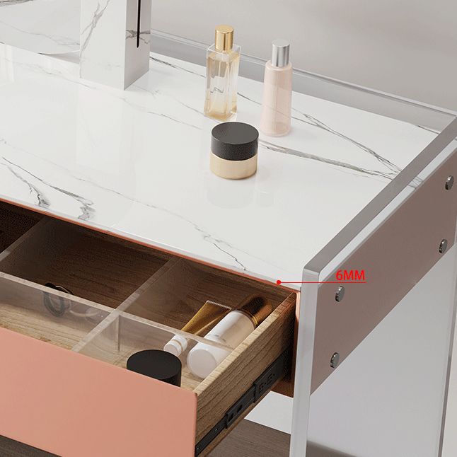 大理石 /アクリルの現代化された化粧虚栄心寝室用の2つの引き出し付きセット