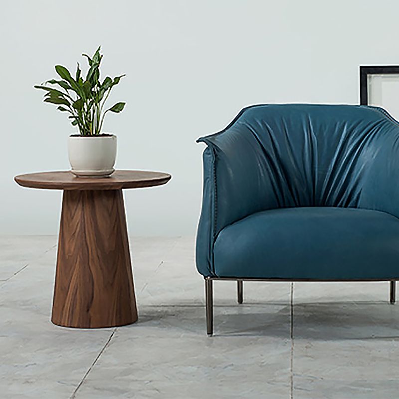 Mesa de altura pedestal de madera sólida redonda de la sala de estar escandinava