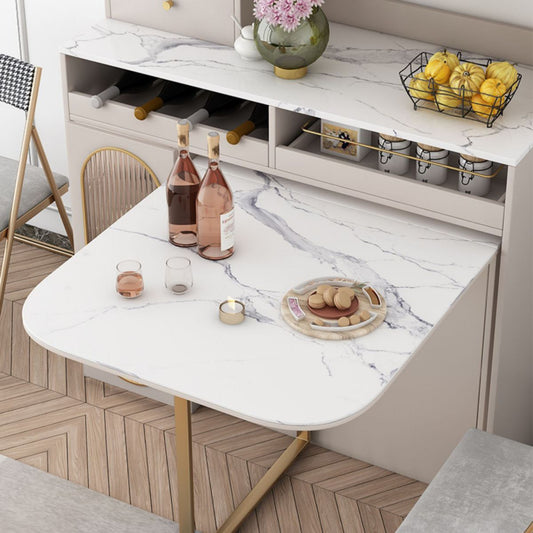 モダンなダイニングセット1/3/5 PCS布張りの椅子と折りたたみテーブル