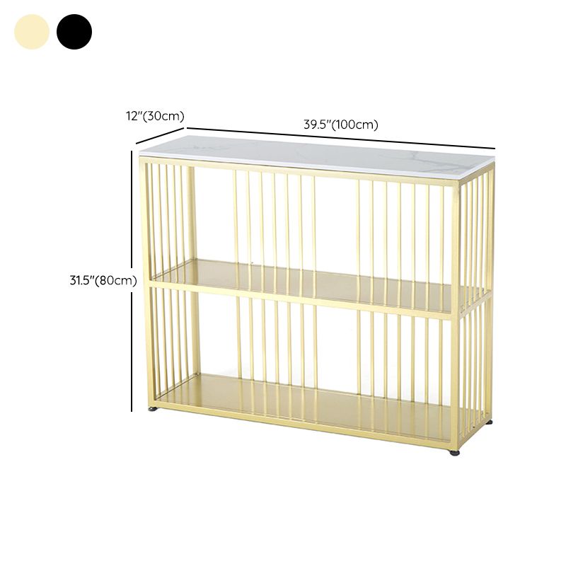 12 Inch Wide Glam Console Table Rectangle Stone Sofa Console Table