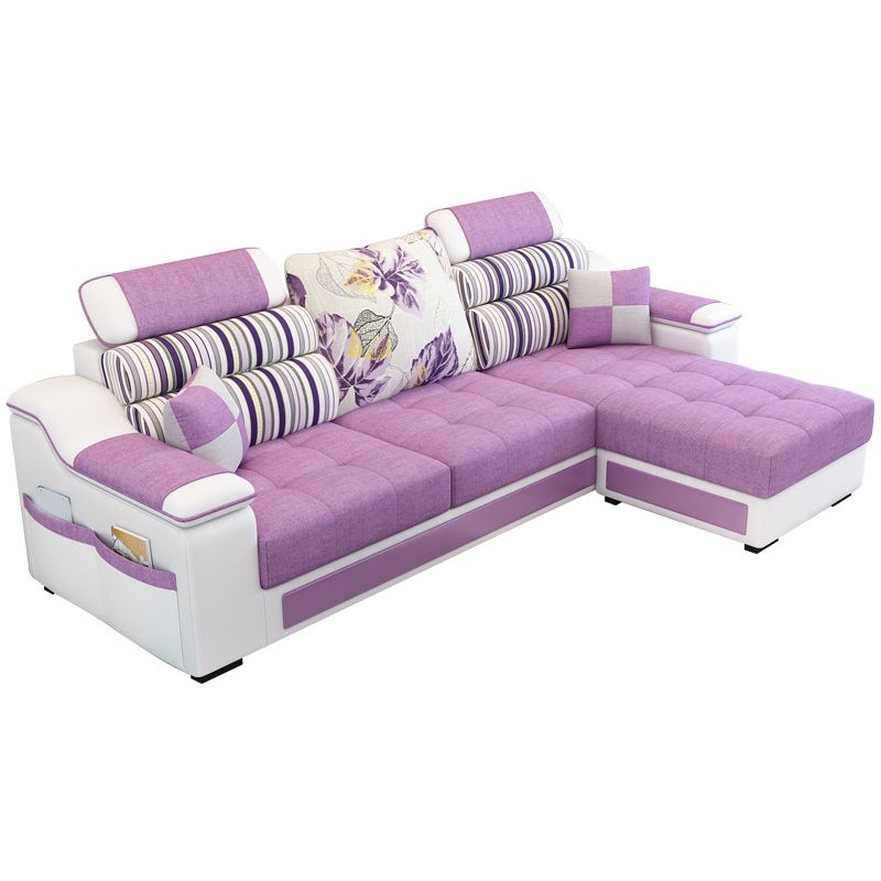 Sloped Arms L-Shape High Back Sofa 106.3"L x 57"W x 35.43"H Sectionals with Storage Clearhalo 'furn' 'furn_sectionals' 'Furniture' 'furniture_sectionals' 'kitchen' 'kitchen_sectionals' 'Living Room Furniture' 'Sectionals' 1200x1200_ab1801a7-8bd8-4590-8f66-a3a143d650ed