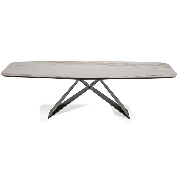 Rectangle Dining Table Industrial Stone Top Dining Table with Stainless Steel Base Clearhalo 'Dining Tables & Seating' 'Dining Tables' 'dining_table' 'furn' 'furn_dining_table' 'Furniture' 'furniture_dining_table' 'Kitchen & Dining Furniture' 'kitchen' 'kitchen_dining_table' 1200x1200_ab182c5d-6f97-4158-bfef-10258cc07e6e