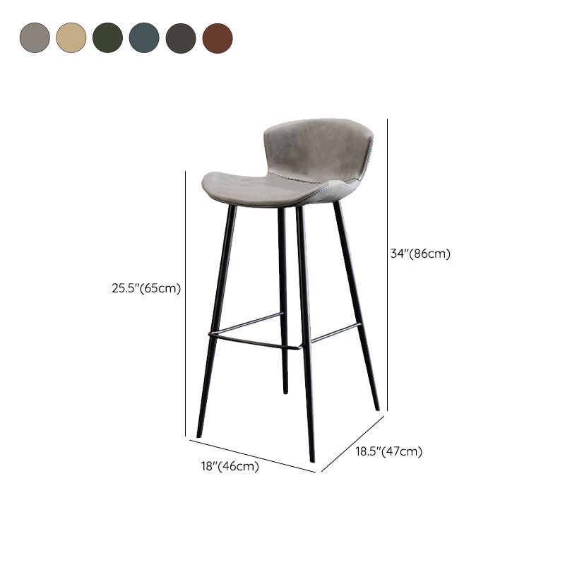 Modern Upholstered Stools with Metal Legs Matte Finish Indoor Counter & Bar Stools Clearhalo 'Bar Furniture' 'Bar Stools' 'bar_stools' 'furn' 'furn_bar_stools' 'Furniture' 'Kitchen & Dining Furniture' 1200x1200_ab1a233b-530a-433a-b47b-e619807f5114