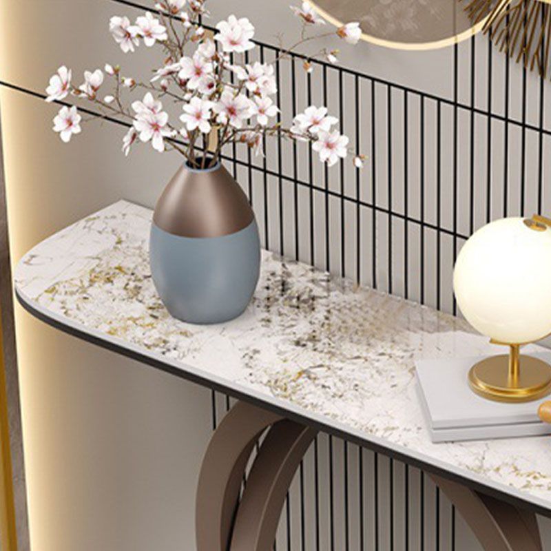 Mesa de acento de piedra contemporánea Mesa de la consola de sofá de la luna para el salón