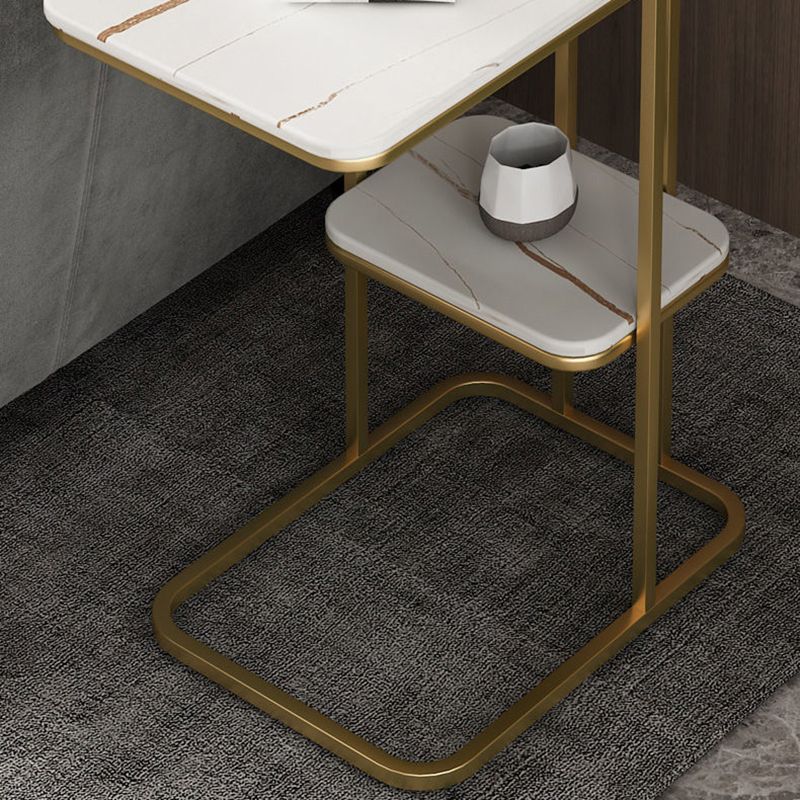 Rectangular C Side End Table Minimalist Slate Side End Table