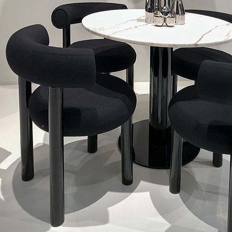 Chaise latéral à dos ouvert contemporain en velours chaise latéral rembourrée