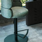 Green Bar Stools Adjustable Height Swivel Dining Stools with Metal Base