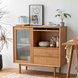 Étagères réglables du buffet moderne en bois massif en bois massif 2 dessinations de dessin