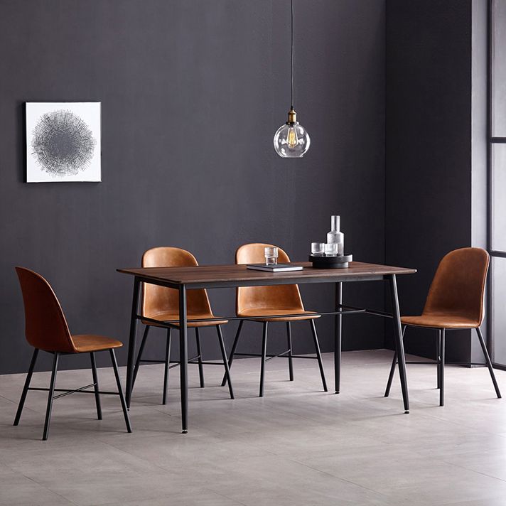Modern Armless Dining Chairs Solid Back Dining Side Chair with Black Legs (Set of 2) Clearhalo ' kitchen&dining_furn' 'Dining Chairs' 'Dining Tables & Seating' 'dining_chair' 'furn' 'furn_dining_chair' 'Furniture' 'furniture_dining_chair' 'Kitchen & Dining Furniture' 'kitchen' 1200x1200_ab2078f8-3558-4b83-94f3-ae840b52681e